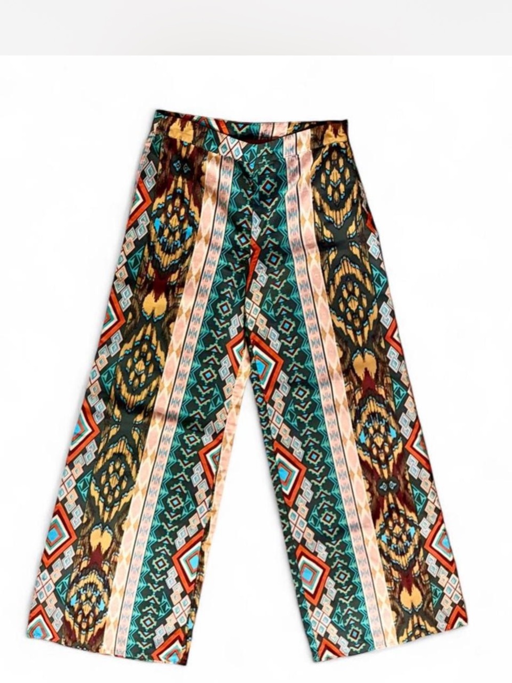 Akira Chicago Multi-Colored Geometric Print Wide Leg Palazzo Pants Sz S
